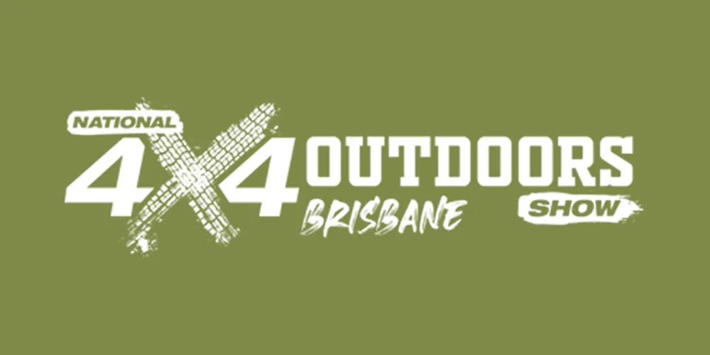 National 4x4 Outdoors Brisbane Show logo on a green background