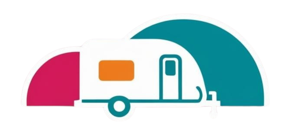 Outdoor Living & Caravan Expo logo with a stylised caravan and arch design